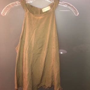 Olive green sleeveless top